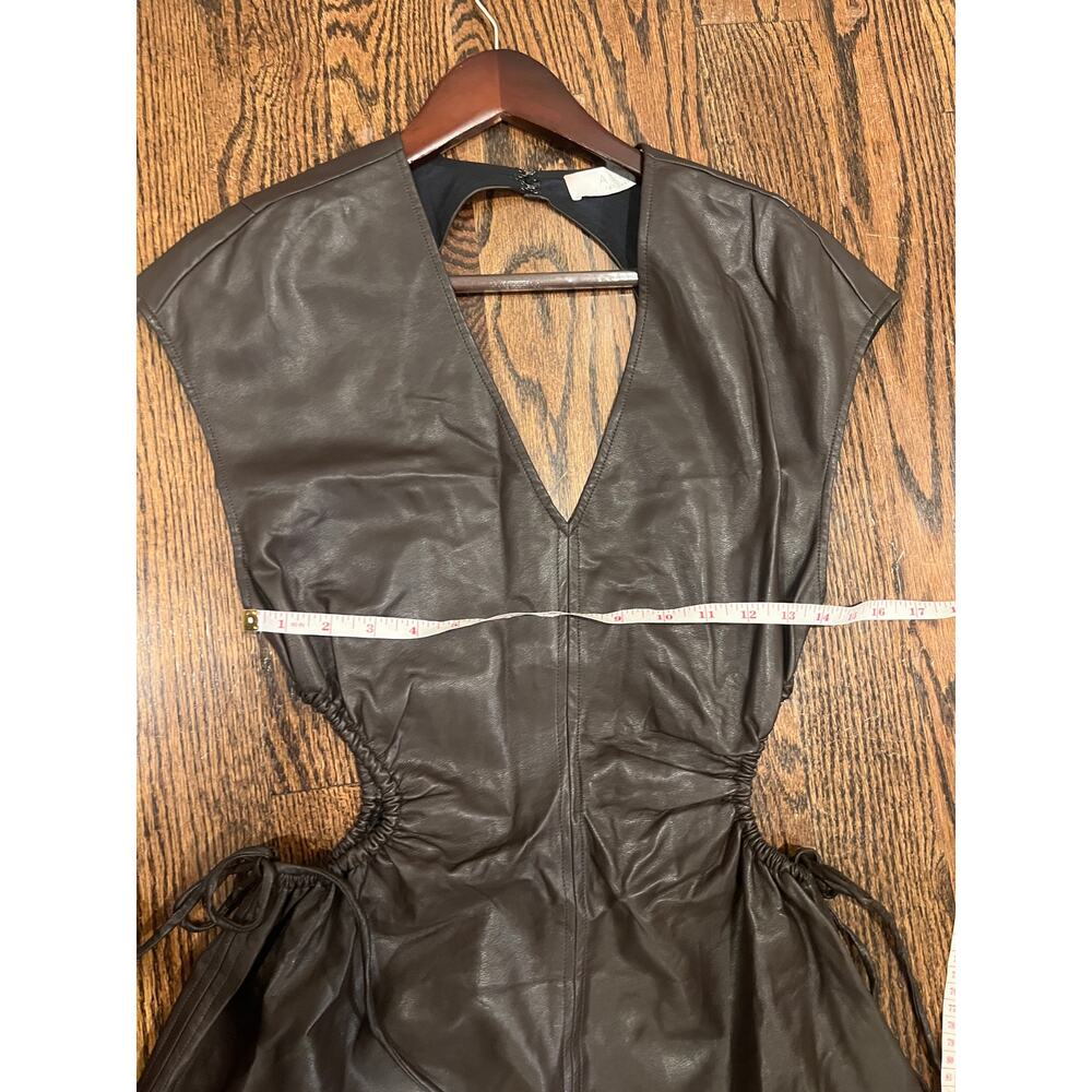 ASTR the Label Miranda Vegan Leather Midi Dress Dark Brown Cutout Sz. S NWOT - Picture 8 of 10